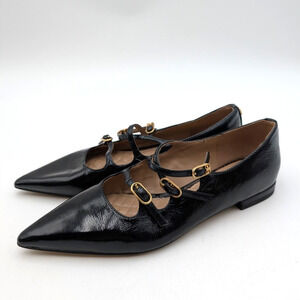 Sam Edelman Cass Mary Jane Flat Women's Buckle Straps Black Size US6 EU36.5